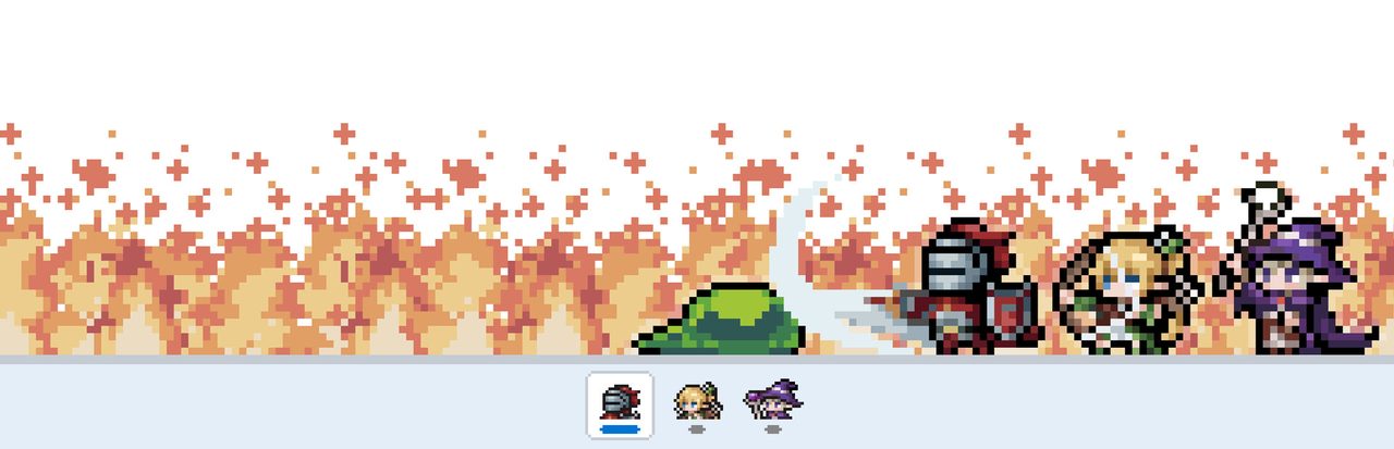 タスクバーヒーローのキービジュアル(タスクバー上を進むパーティ)